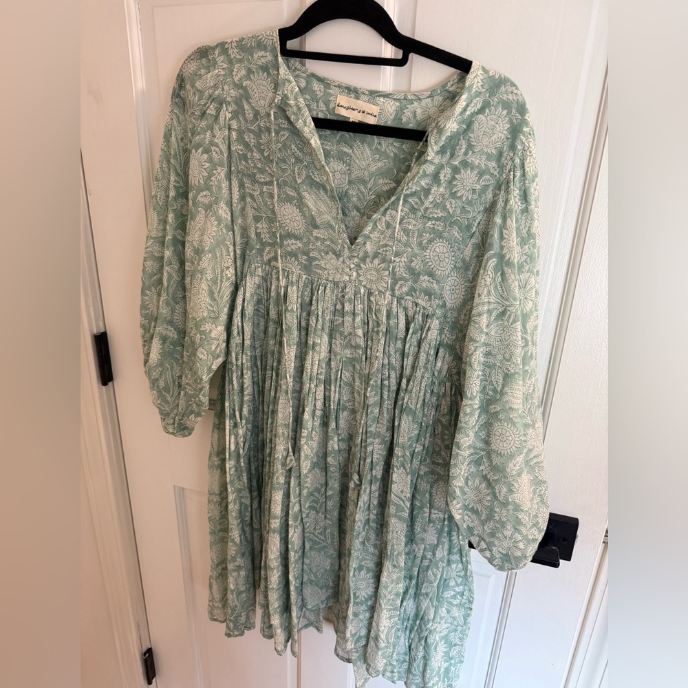 Daughters of India Kyra Mini Dress in Jade - Size Medium